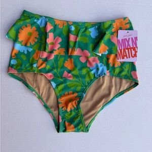 Kortni Jeane Peplum Swim Bottoms Big Blooms